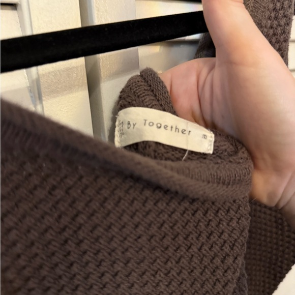 Brown/Grey Sleeveless Knit Jumpsuit - Picture 2 of 2